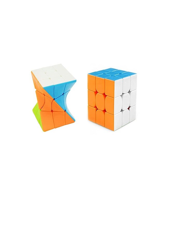 QWICK CLICK High Speed Cube Stickerless 3D Puzzle Cube Bundle 3x3 x Twister (Pack of 2)